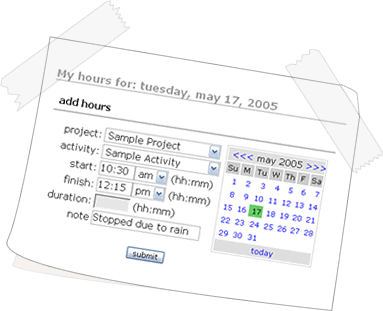 Example of hours interface